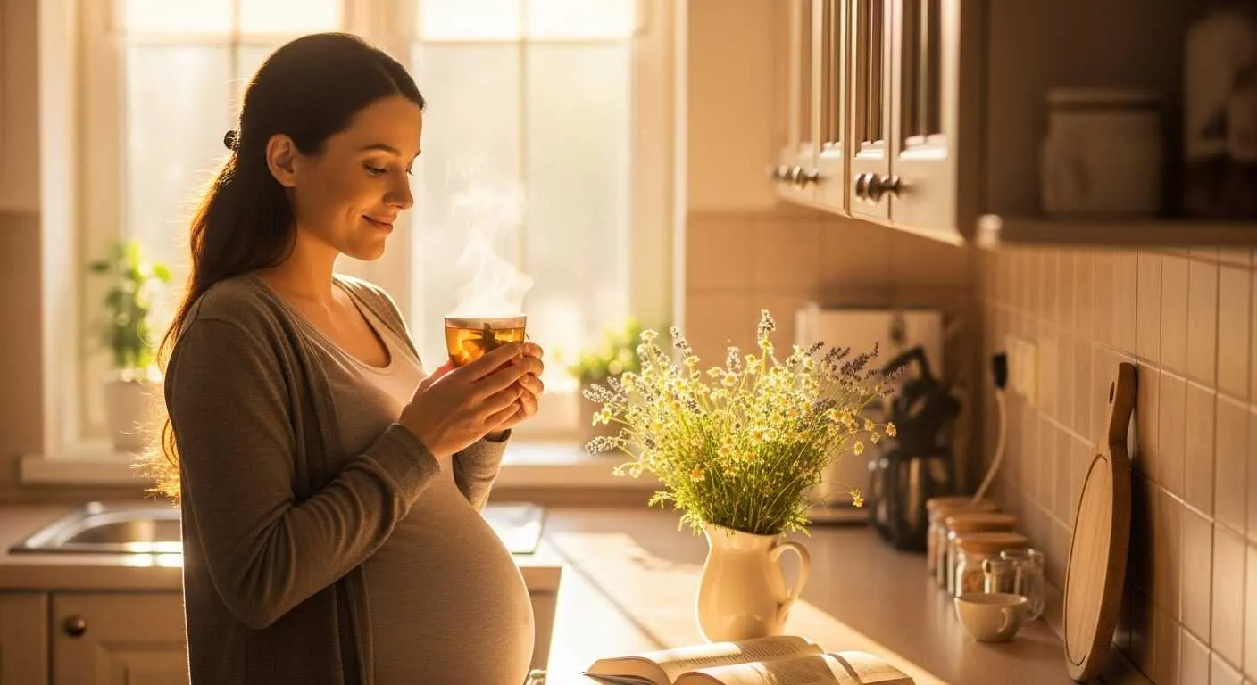 임산부가 김이 나는 따뜻한 허브차2