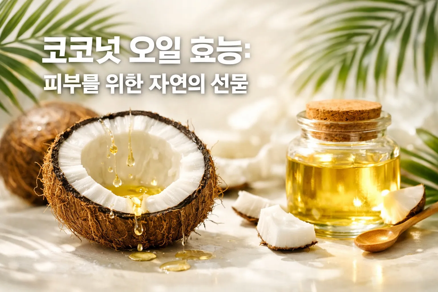 코코넛 오일 효능 완벽 가이드 | 피부 타입별 사용법 2026