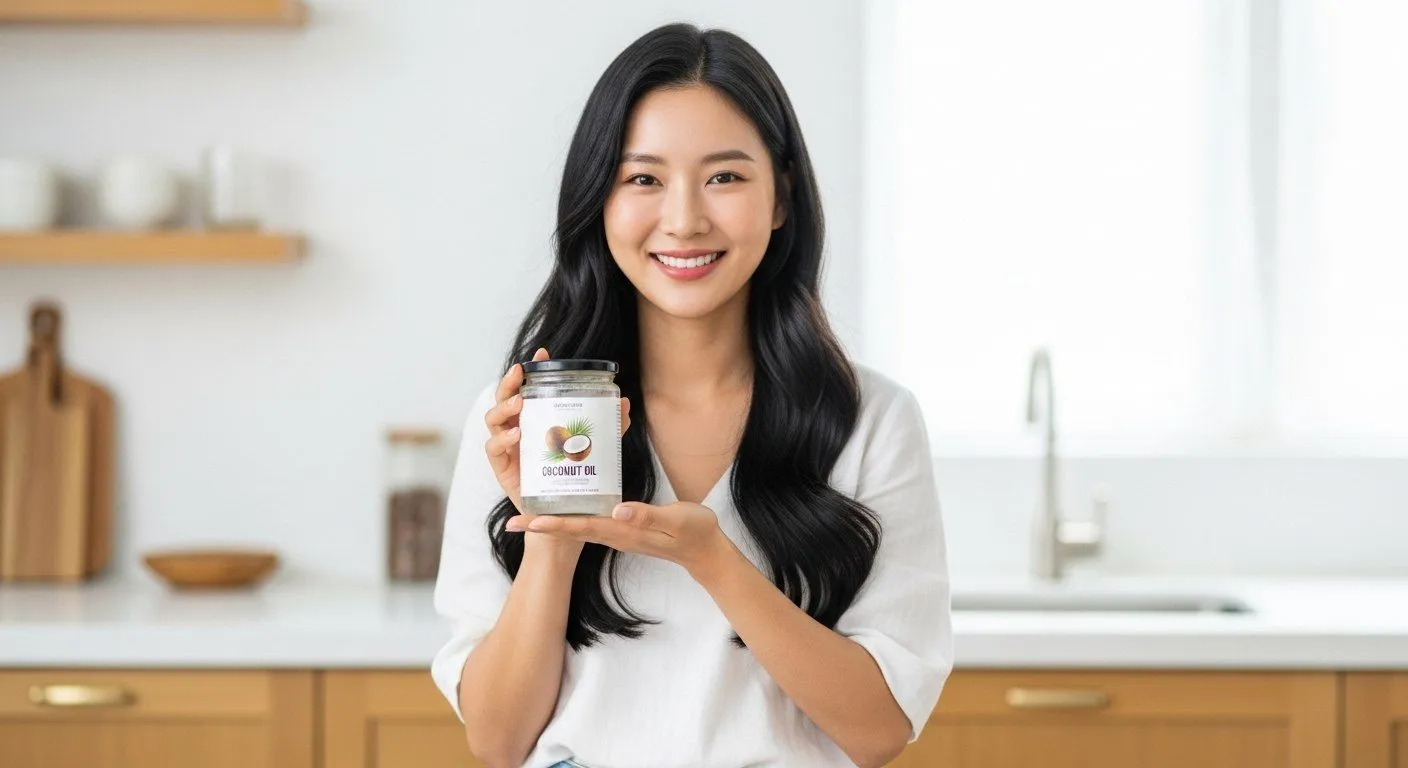 코코넛오일, 한국인 아름다운 20대 여성,고화질, 8k1