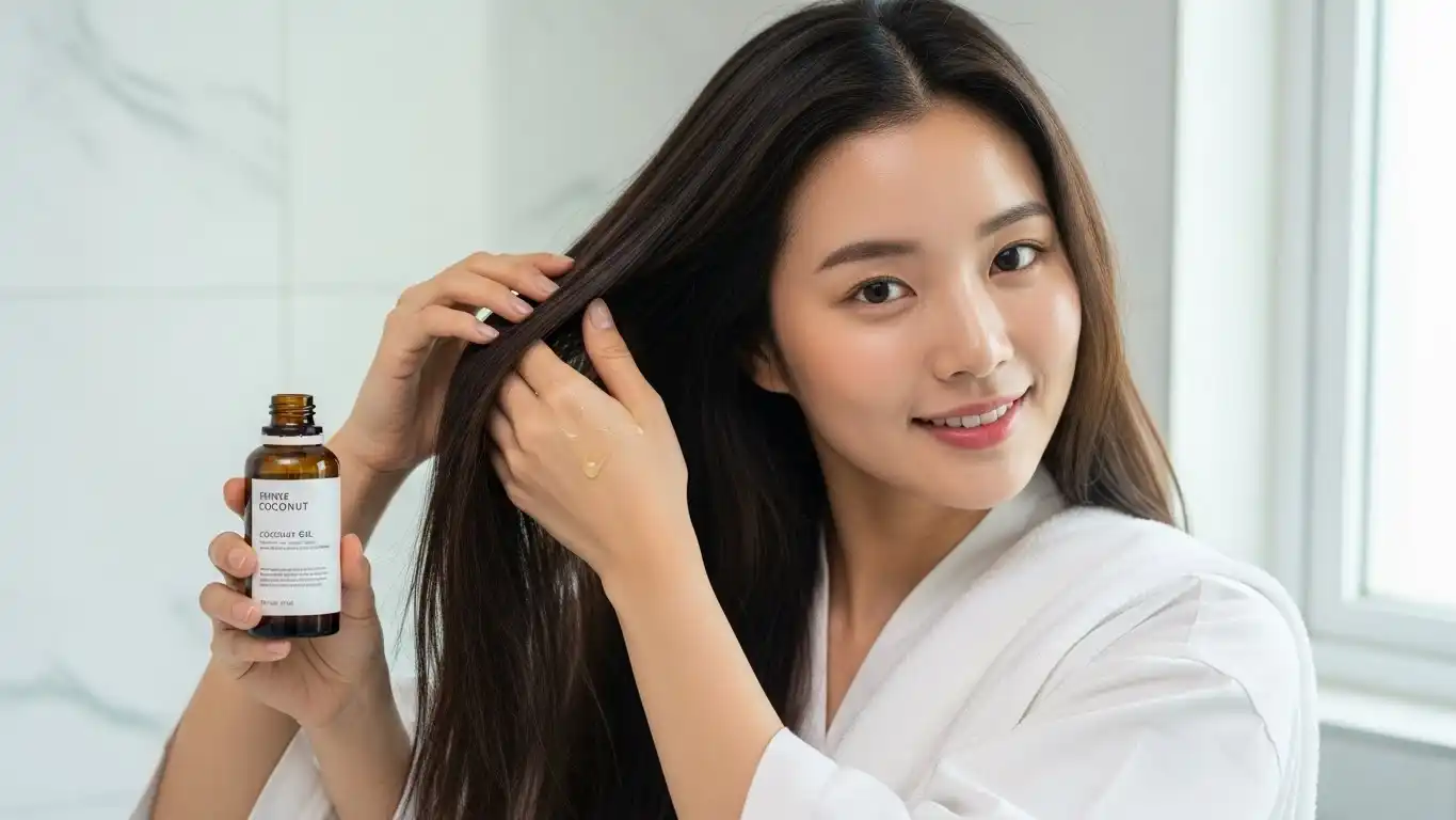 코코넛헤어오일, 아름다운 긴머리 한국인 20대 여성3